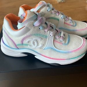 Chanel authentic multi color running sneakers